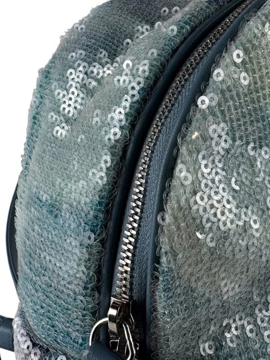CHANEL Backpack Blue/Silver Sequin/Leather/Metal - main image 4